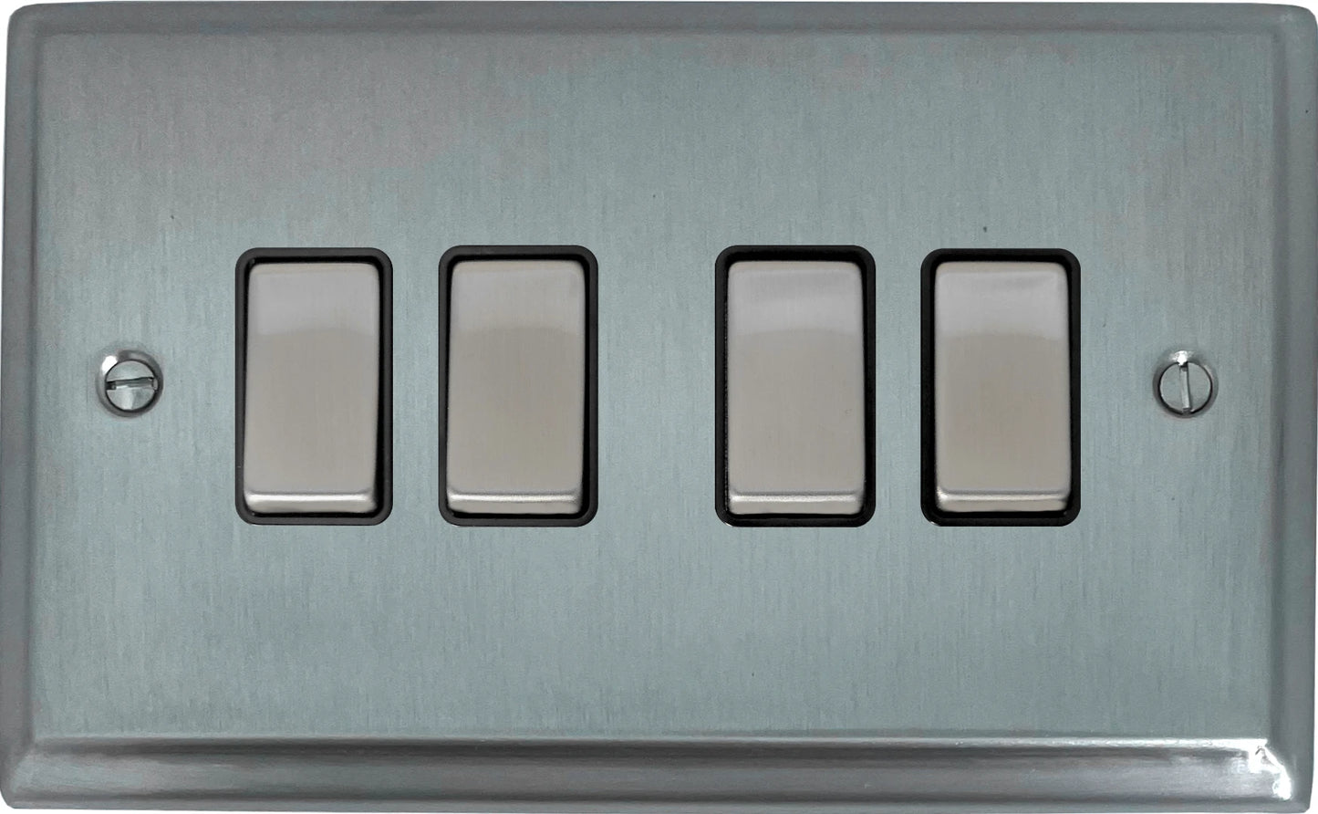 Deco Satin Chrome 4 Gang 2 Way Switch