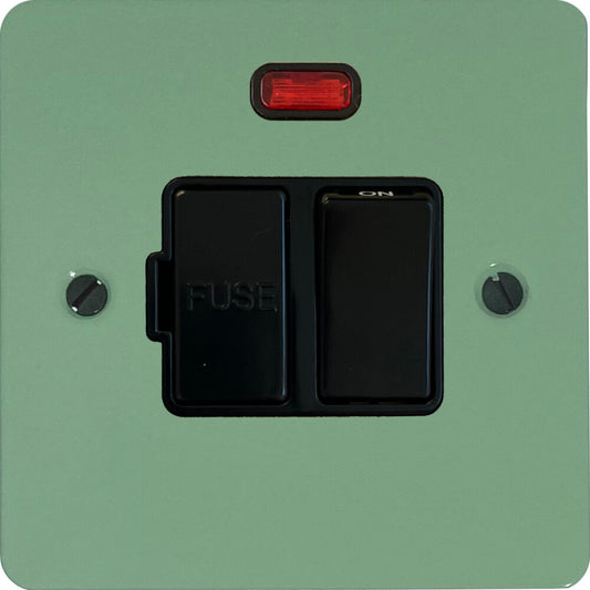 Flat Sage Green Switched Fuse Spur with Neon (Black Switch)