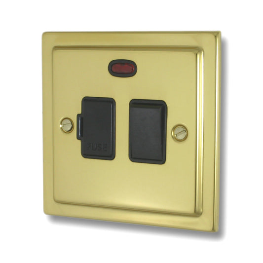 Victorian Unlacquered Brass Swt. Fused Spur & Neon - Victorian Cast range electrical spur