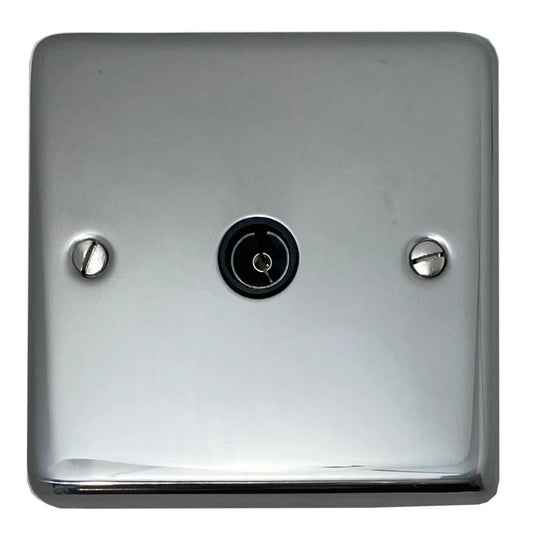 Contour Polished Steel 1 Gang Coax Point