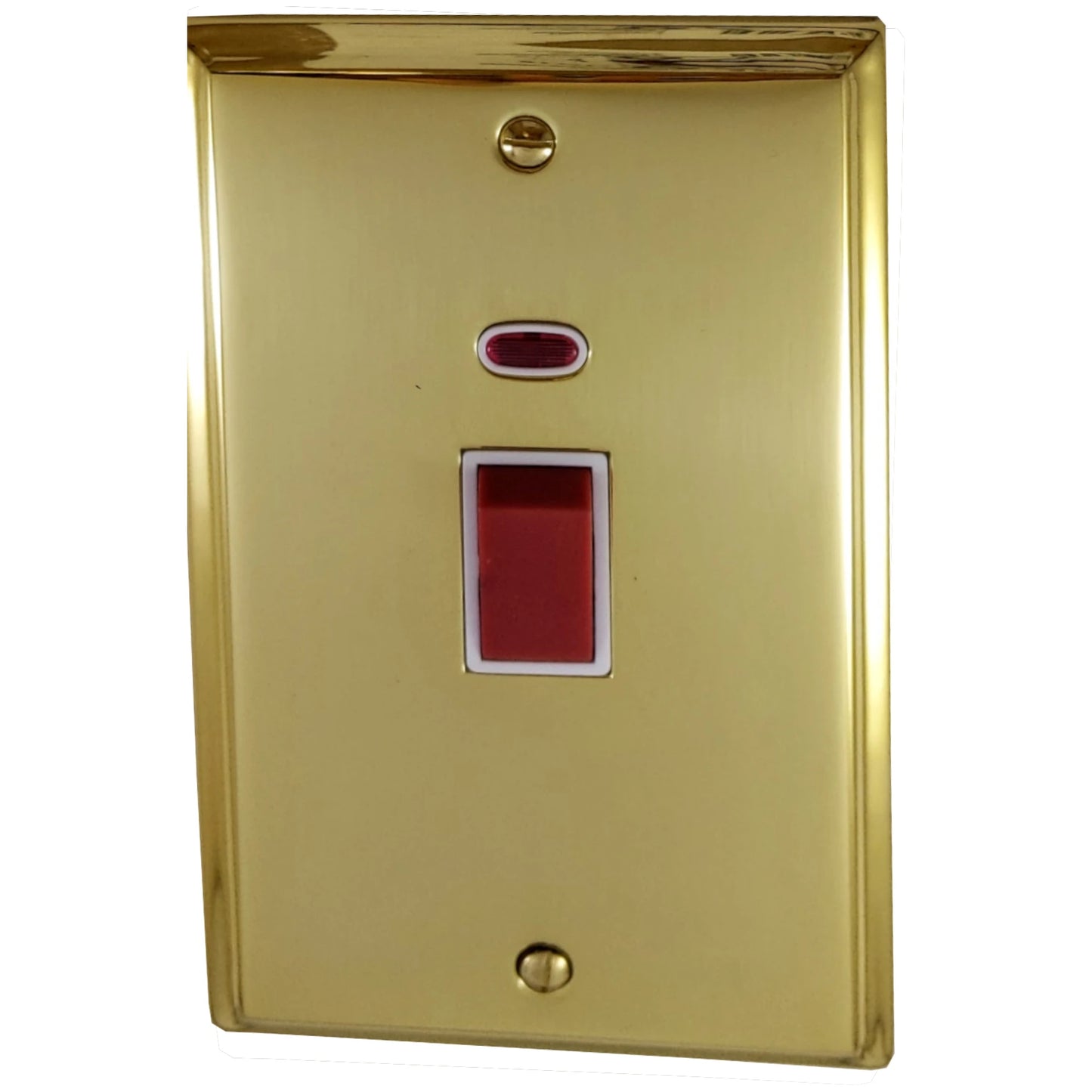 Deco Polished Brass 45 Amp Dp Switch & Neon L/Plate