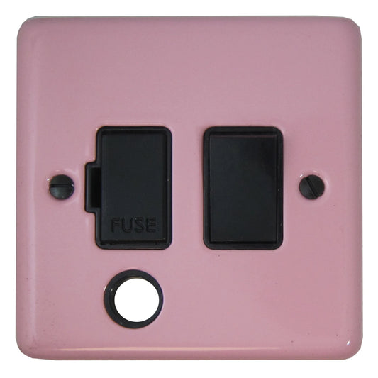 Contour Pink Switched Fused Spur with Flex Outlet (Black Switch)