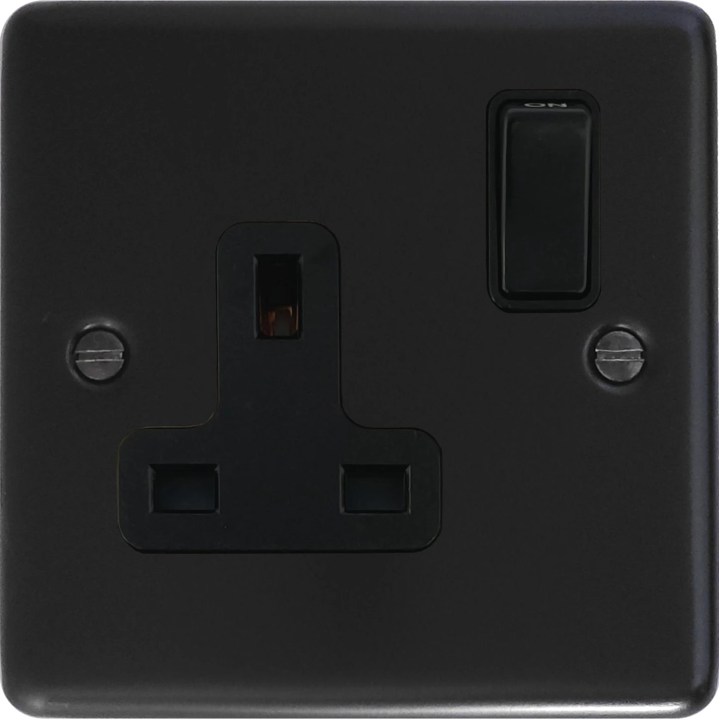 Contour Flat Black 1 Gang Socket