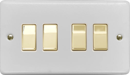 Contour Flat White Contour 4 Gang Switch
