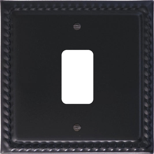 Georgian Flat Black 1 Gang 2 Way Grid Plate