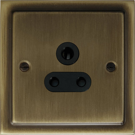 Victorian Antique Brass 5 Amp Socket
