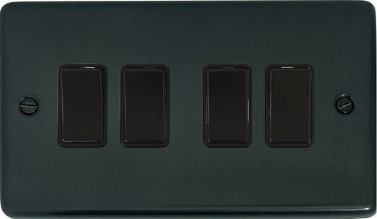 Contour Black Bronze 4 Gang 2 Way Switch