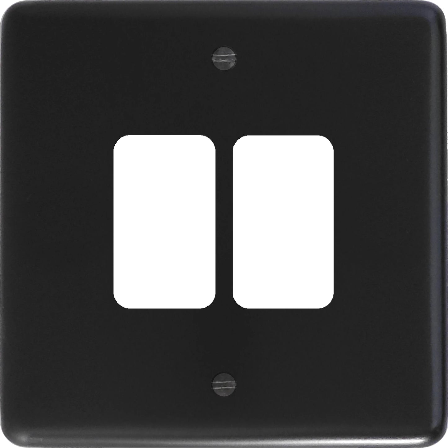 Contour Flat Black 2 Gang Grid Plate