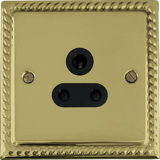 Georgian Polished Brass 5 Amp Socket