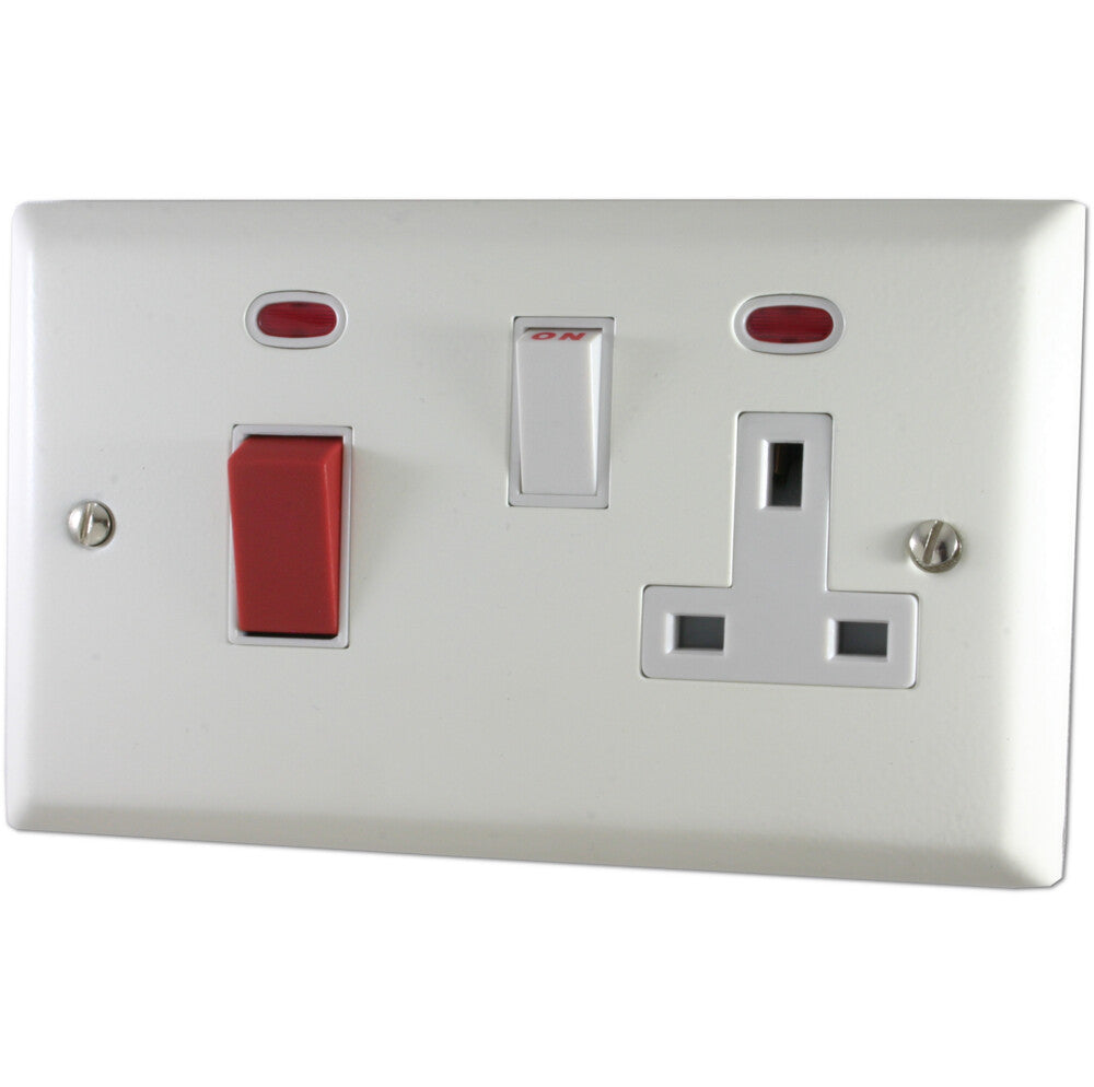 Spectrum Flat White Cooker Socket