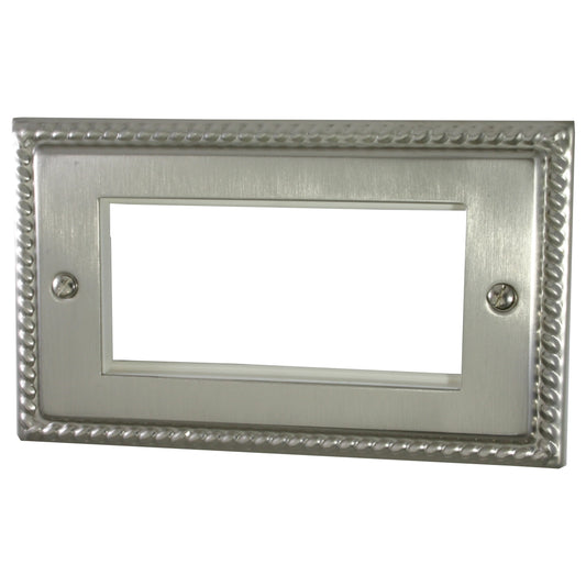 Georgian Satin Nickel 4 Gang Module Plate