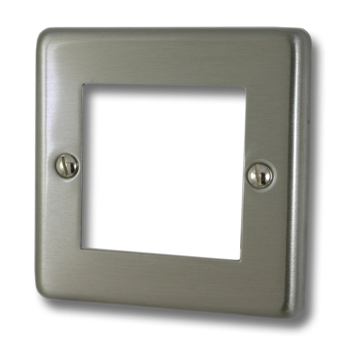 Contour Brushed Steel 1 Gang 2 Mod Plate & Frame