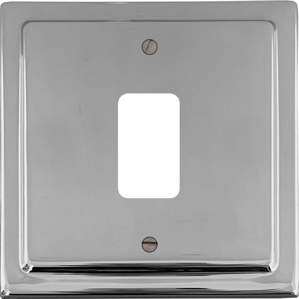 Victorian Polished Chrome 1 Gang Grid Plate