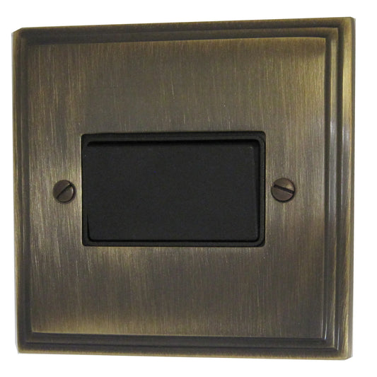 Victorian Antique Brass Fan Isolator (Black Switch)
