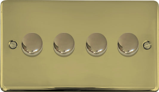 Contour Polished Brass 4 Gang LED Dimmer