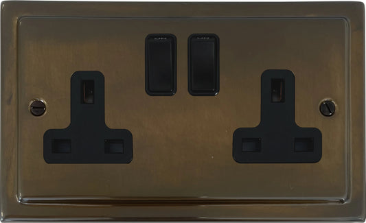 Victorian  Medium Bronze  2 Gang Socket