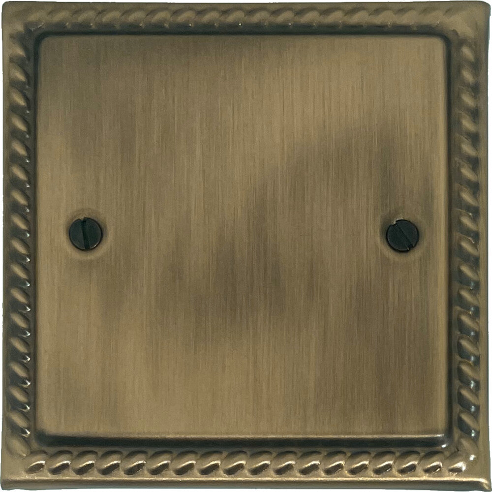 Georgian Light Antique Brass 1 Gang Blank