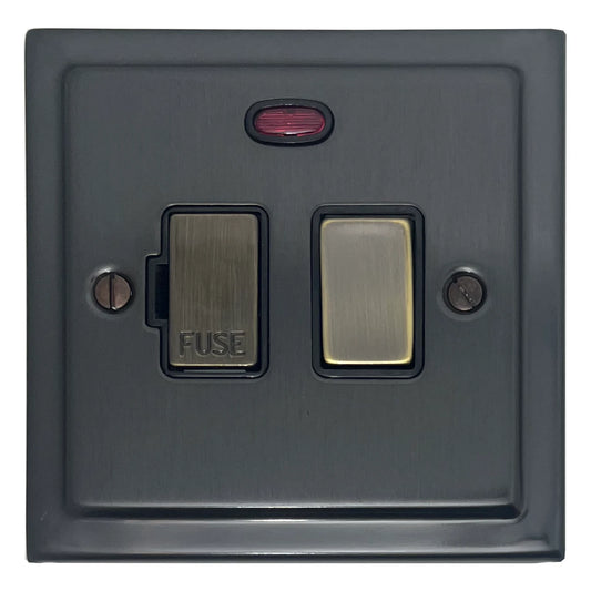Victorian Black Bronze Switch Fuse Spur with Neon