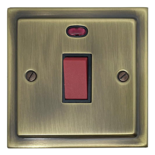 Victorian Light Antique Brass 45 Amp Dp Switch & Neon