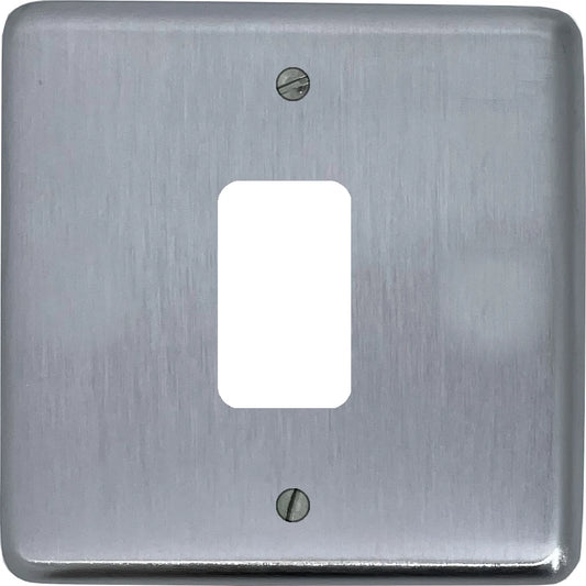 Contour Satin Chrome 1 Gang Grid Plate