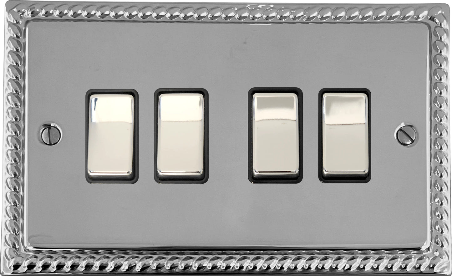Georgian Polished Chrome 4 Gang Switch