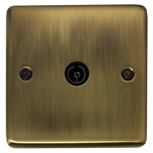 Contour Light Antique Brass 1 Gang Coax Socket