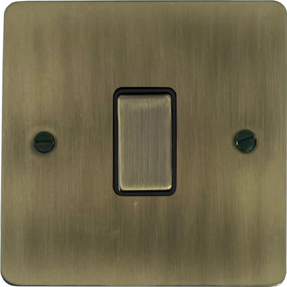 Flat Light Antique Brass 1 Gang 2 Way Switch