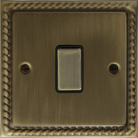 Georgian Antique Brass 1 Gang Switch (Brass Switch)