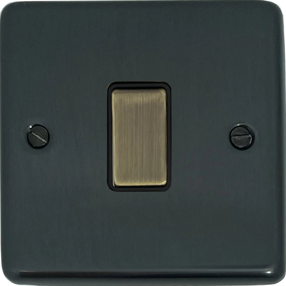 Contour Black Bronze 1 Gang 2 Way Switch (Black Insert/Antique Brass Switch)