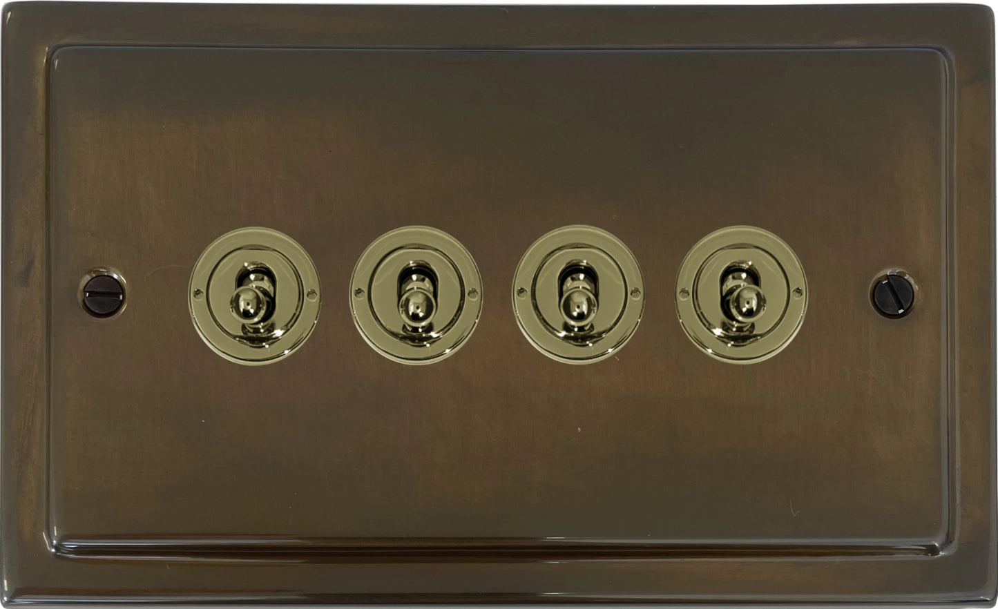 Victorian Medium Bronze 4 Gang 2 Way Toggle