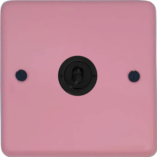 Contour Gloss Pink 1 Gang Toggle Switch (Flat Black Switch)