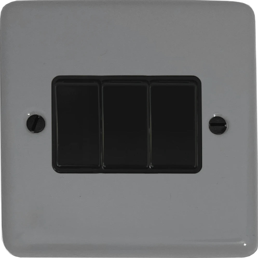Contour Light Grey 3 Gang 2 Way Switch