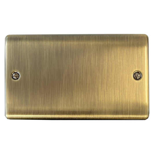 Basics Antique Brass 2 Gang Blank Plate