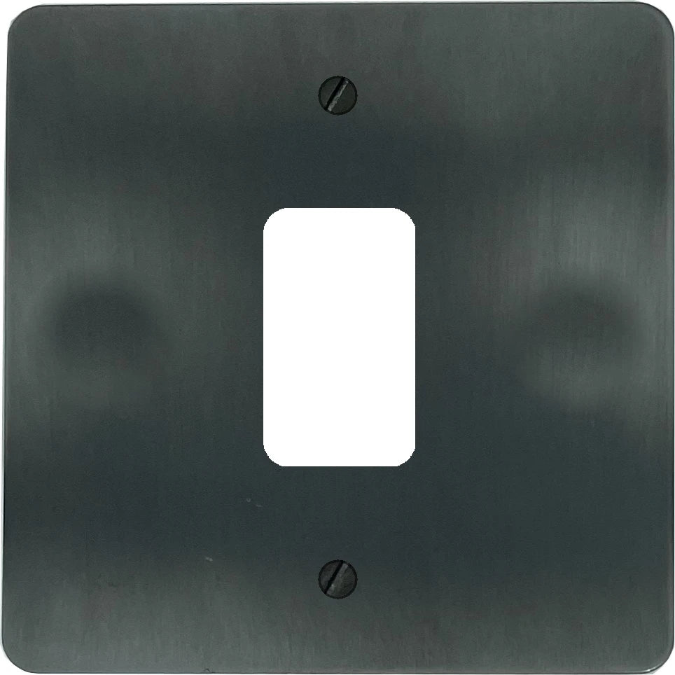 Flat Slate Effect 1 Gang Grid Plate