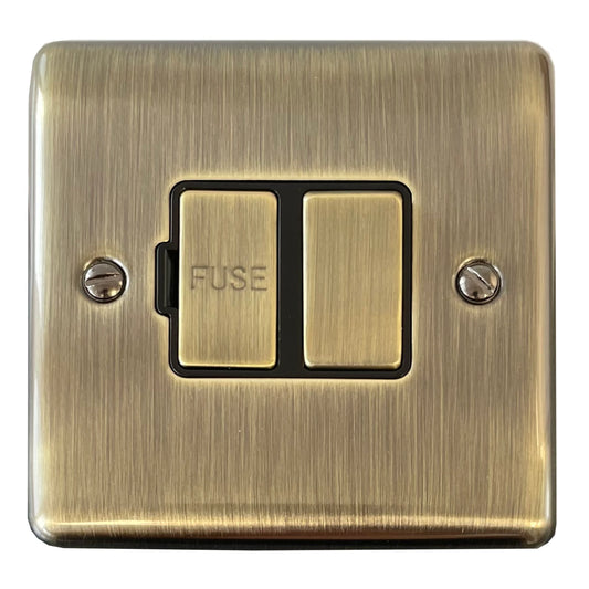 Basics Antique Brass Switched Fused Spur