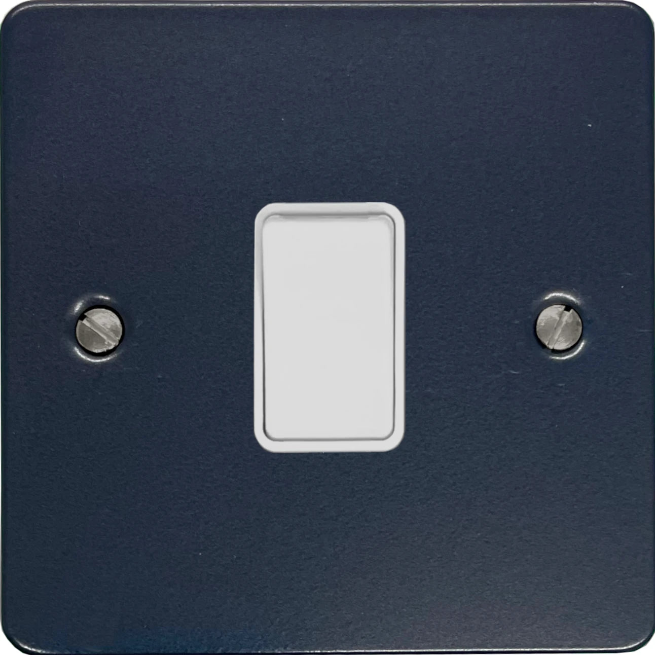 Flat Blue 1 Gang Switch (White Switch)