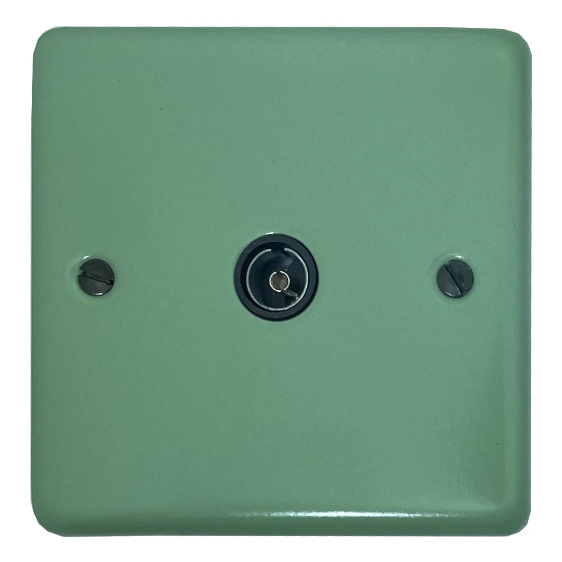 Classic Sage Green 1 Gang TV Point (Black Inserts)