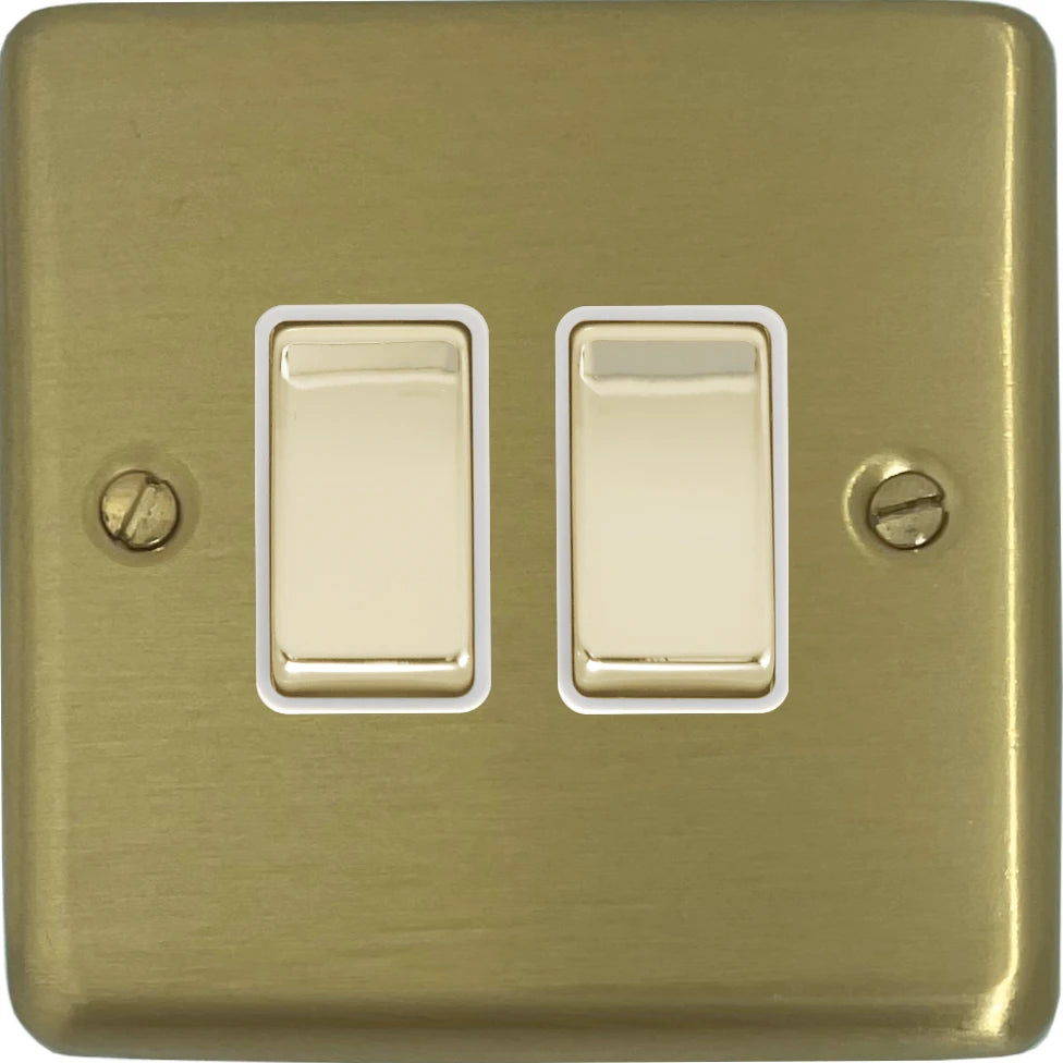 Contour Satin Brass 2 Gang Switch