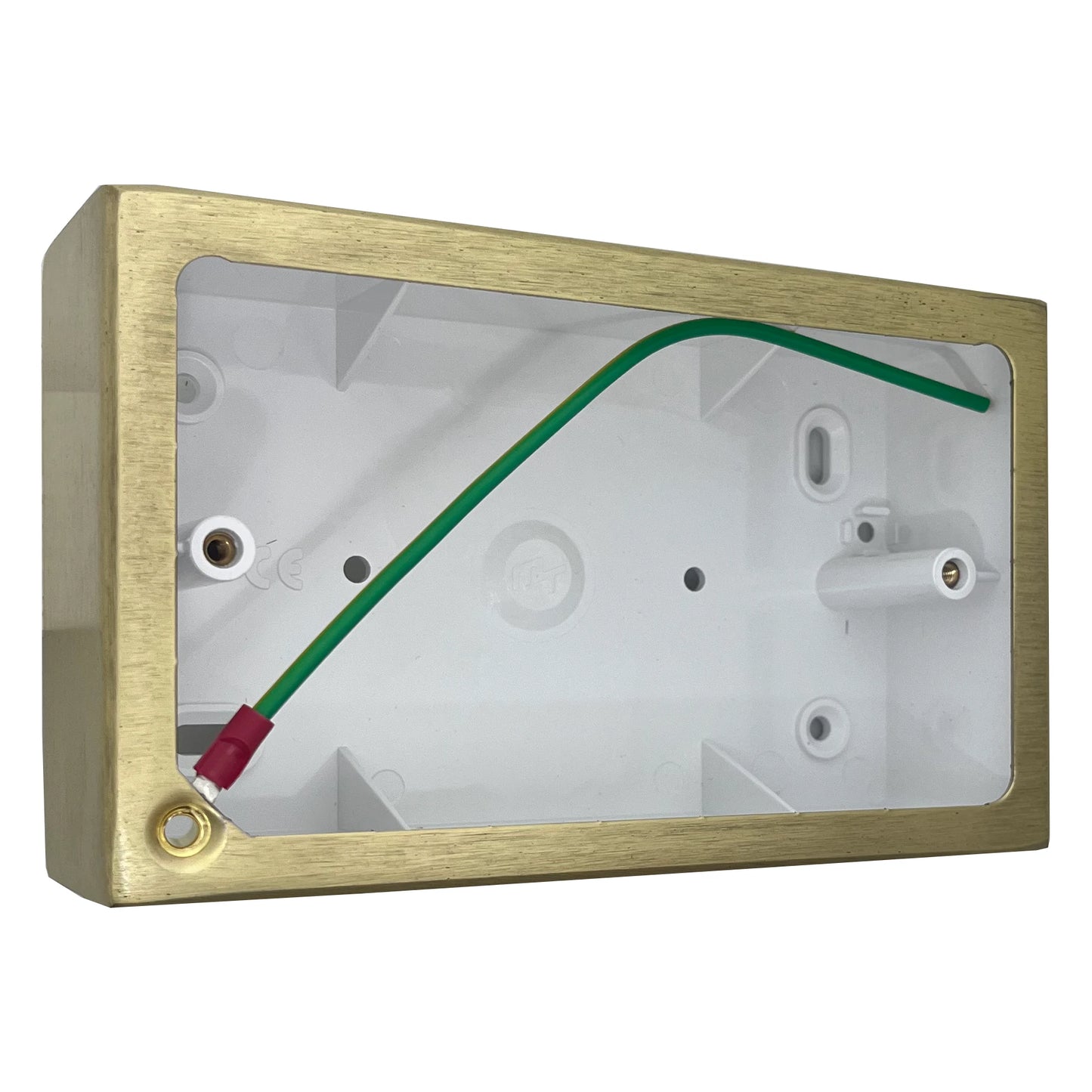 Double Satin Brass Pattress Box (44mm)
