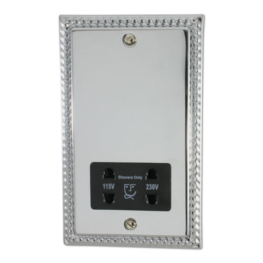 Georgian Polished Chrome Shaver Socket
