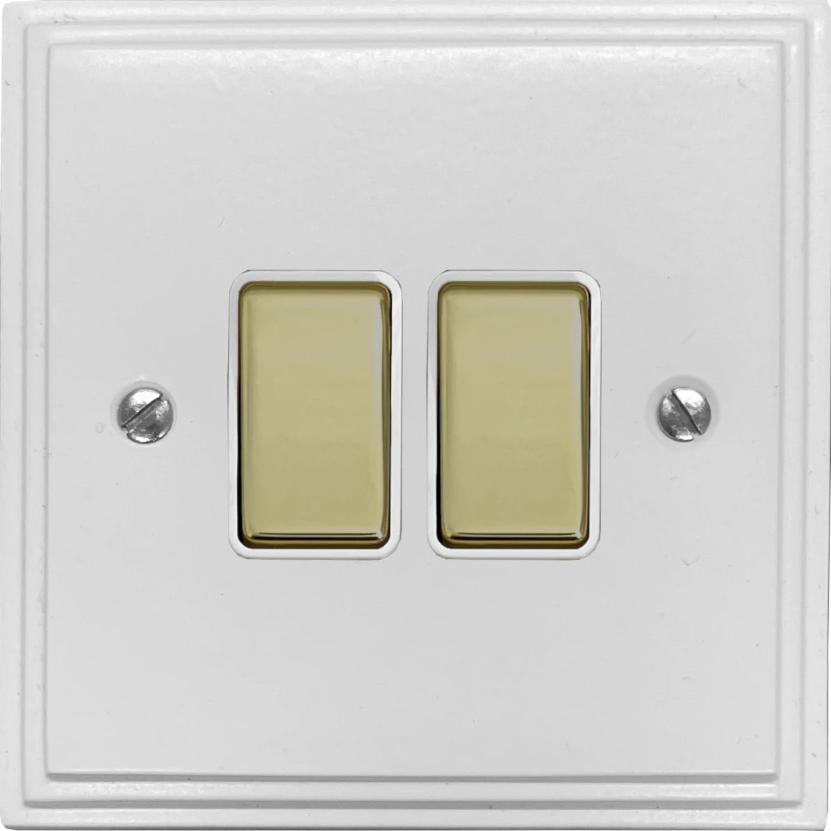 Victorian Flat White 2 Gang Switch
