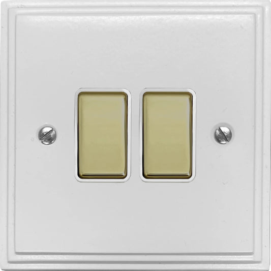 Victorian Flat White 2 Gang Switch