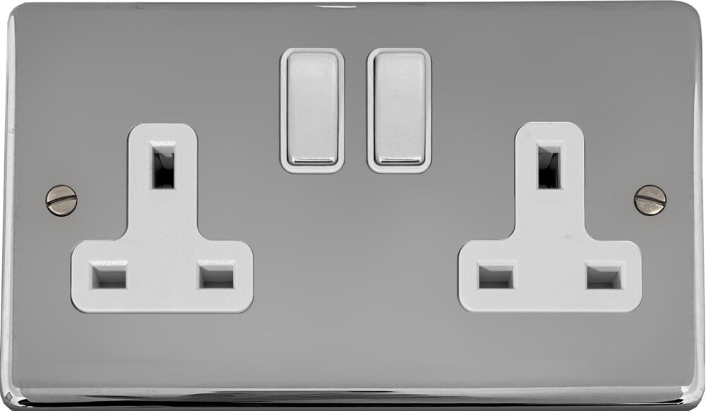 Contour  Polished Chrome  2 Gang Socket