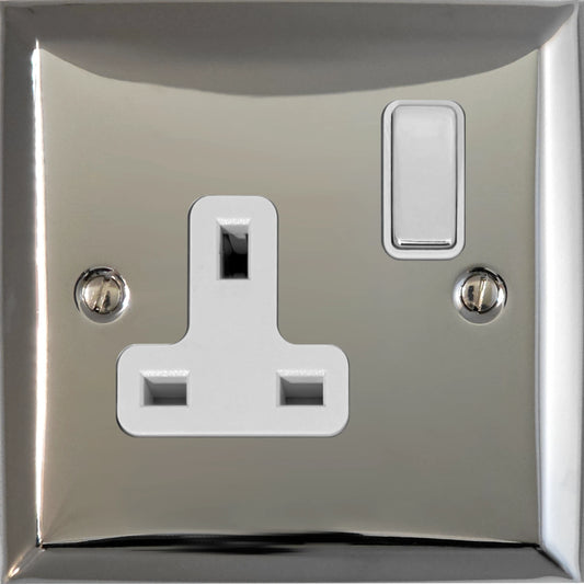Spectrum Polished Chrome 1 Gang Socket - Spectrum range electrical socket