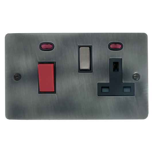 Flat Slate Effect 45 Amp Switch & 13 A Socket