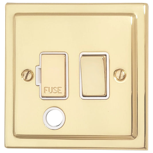 Victorian Unlacquered Brass Swt. Fused Spur & F/Out - Victorian Cast range electrical spur