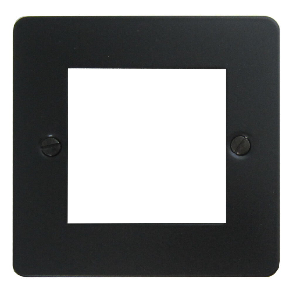 Flat Black 1 Gang 2 Module Plate