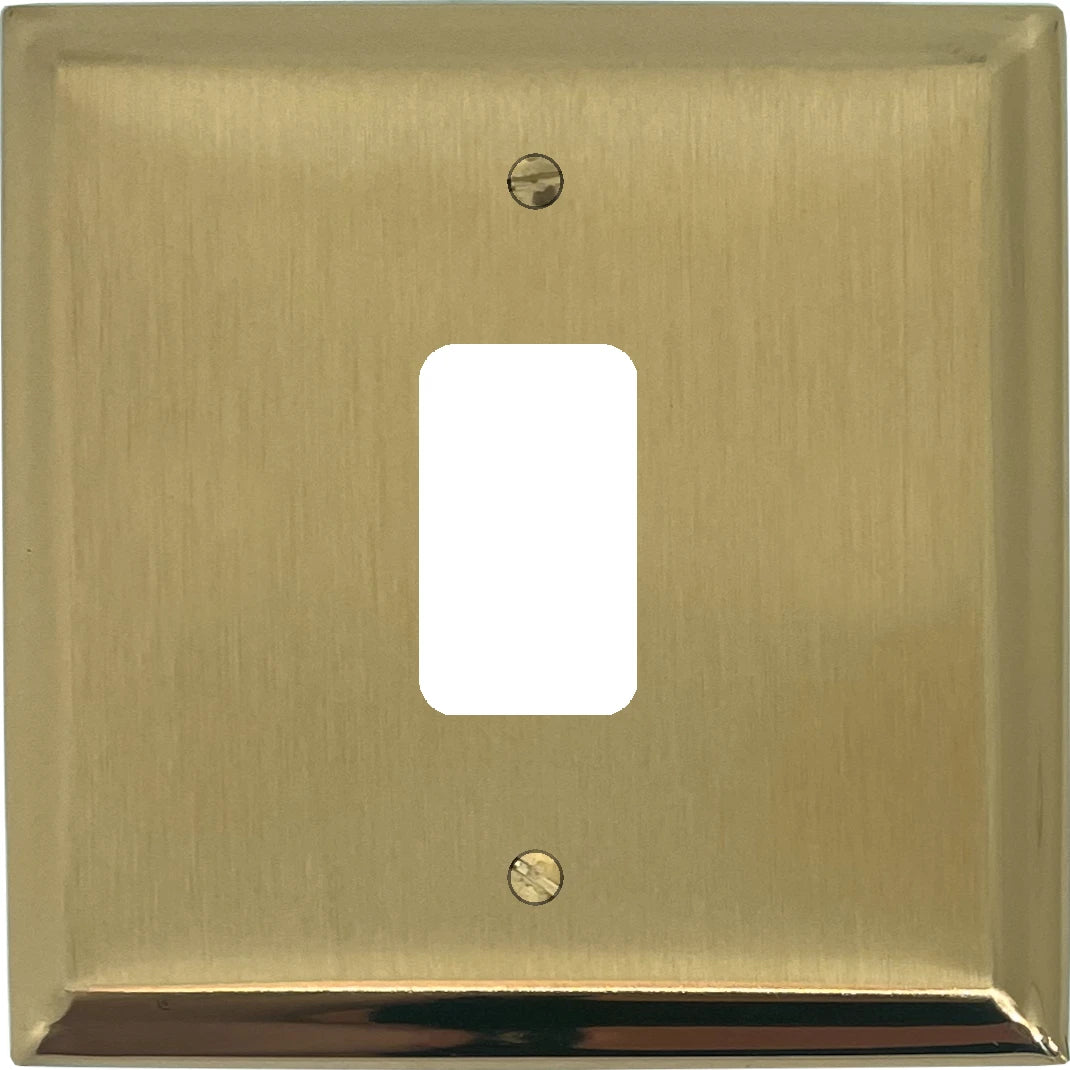 Deco Satin Brass 1 Gang Grid Plate