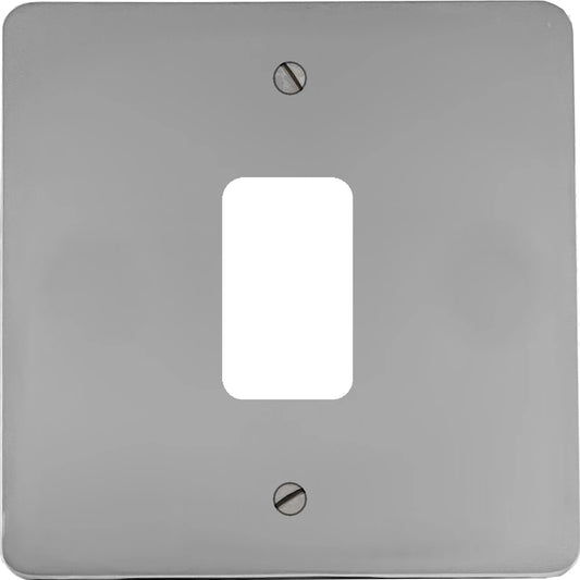 Flat Polished Chrome 1 Gang Grid Plate