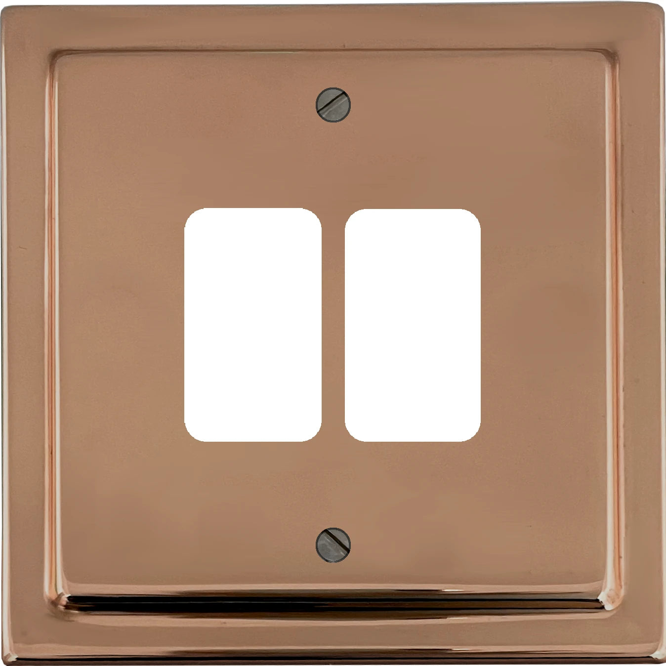 Victorian Polished Copper 2 Gang Grid Plate